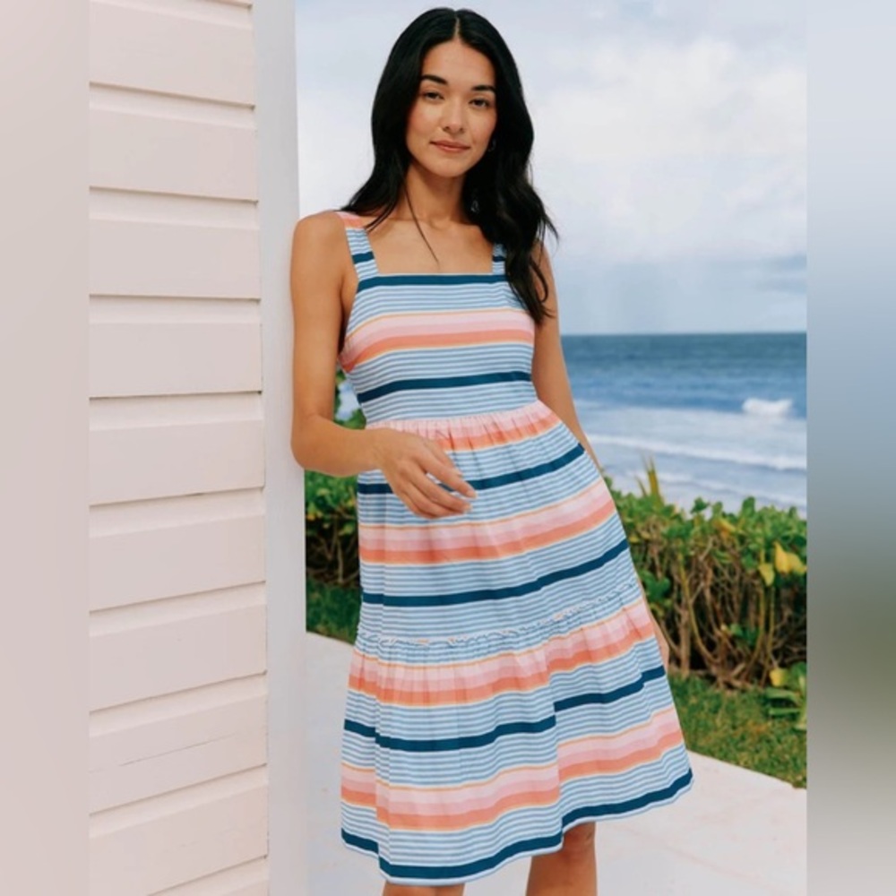 Southern Tide Blue and Pink Striped Sundress
